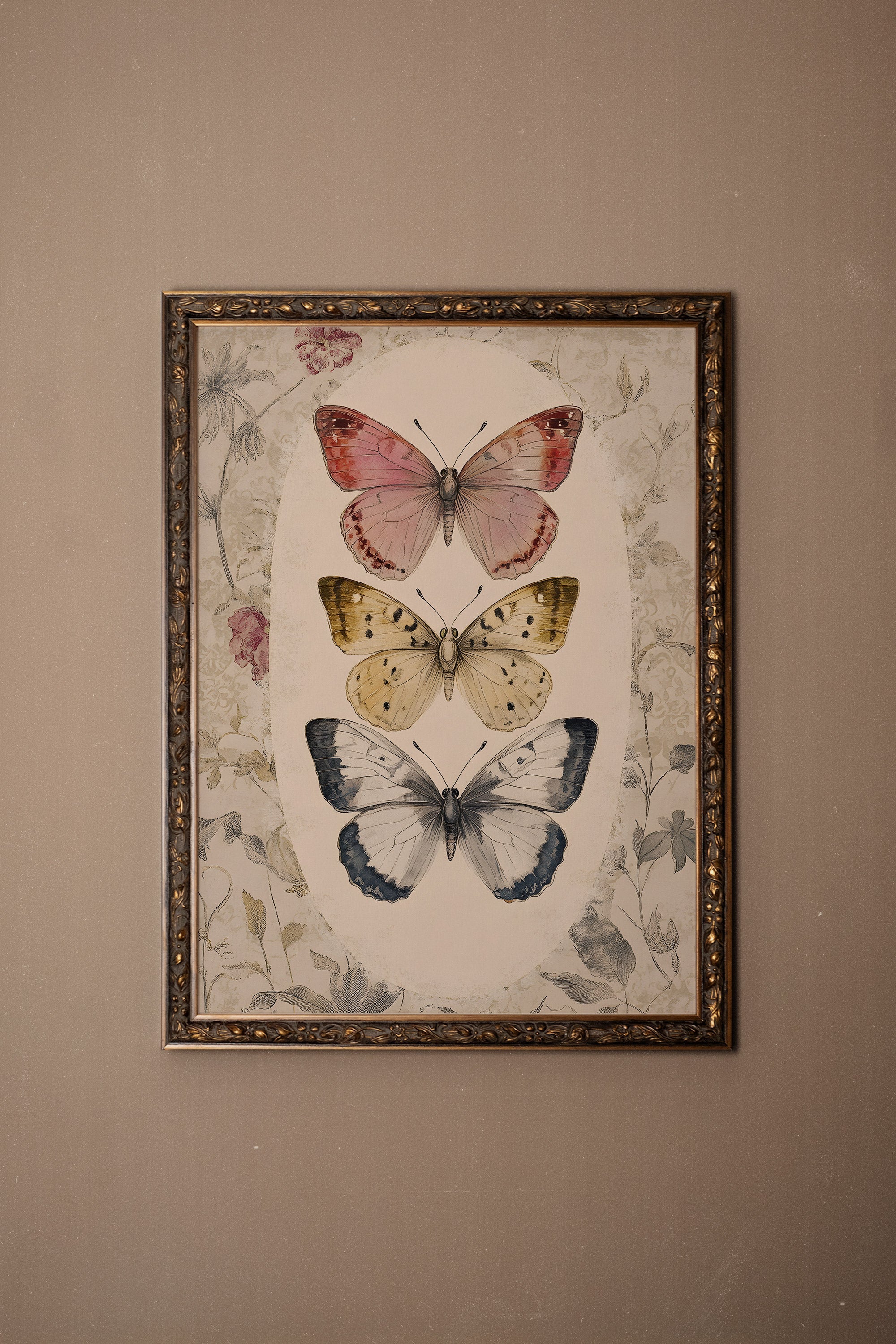 DANSE DU TEMPS, Oeuvre sur toile rigide, encadré Vintage Bronze