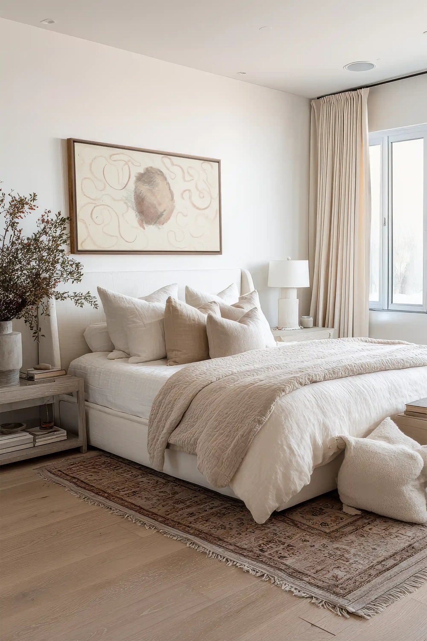 ECHO TERRACOTTA, Work on stretched canvas, framed Oak Brown