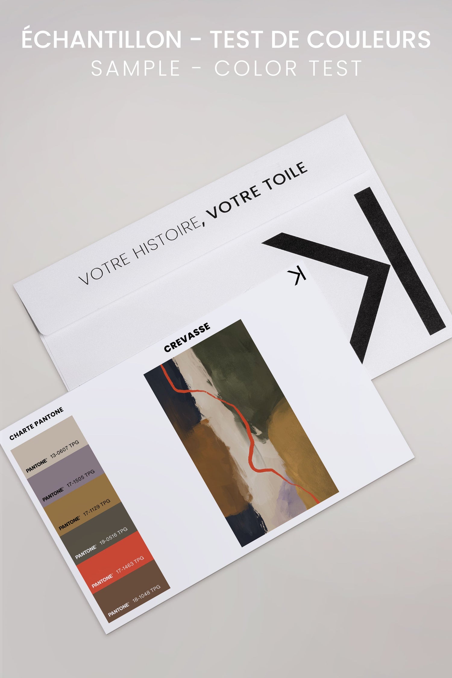 OLEKA CANVAS - CREVASSE, Oeuvre sur toile étirée, encadré Brun Chêne