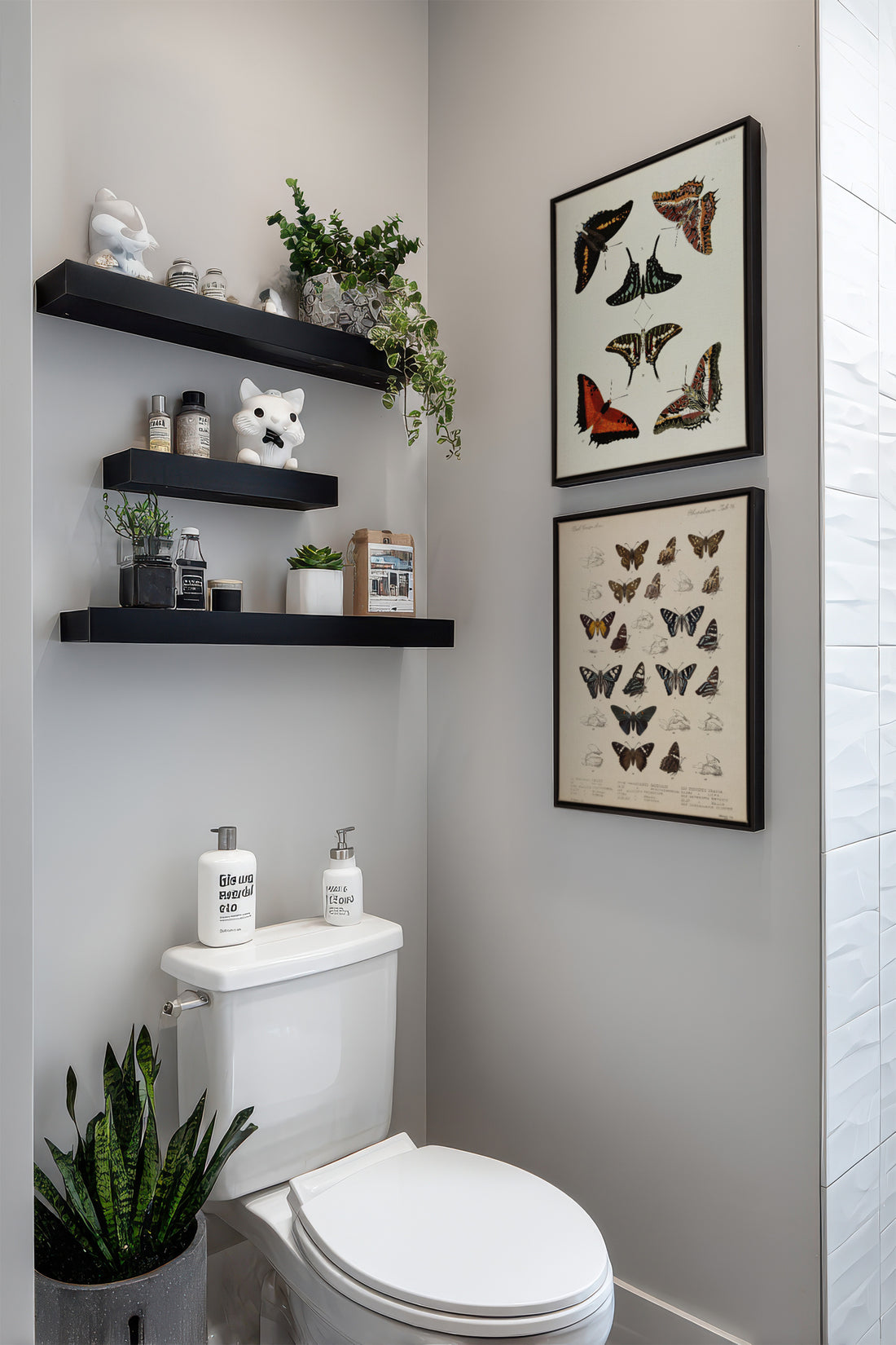 DUO TRÉSOR BOTANIQUE, 2 Works on stretched canvas, framed Black