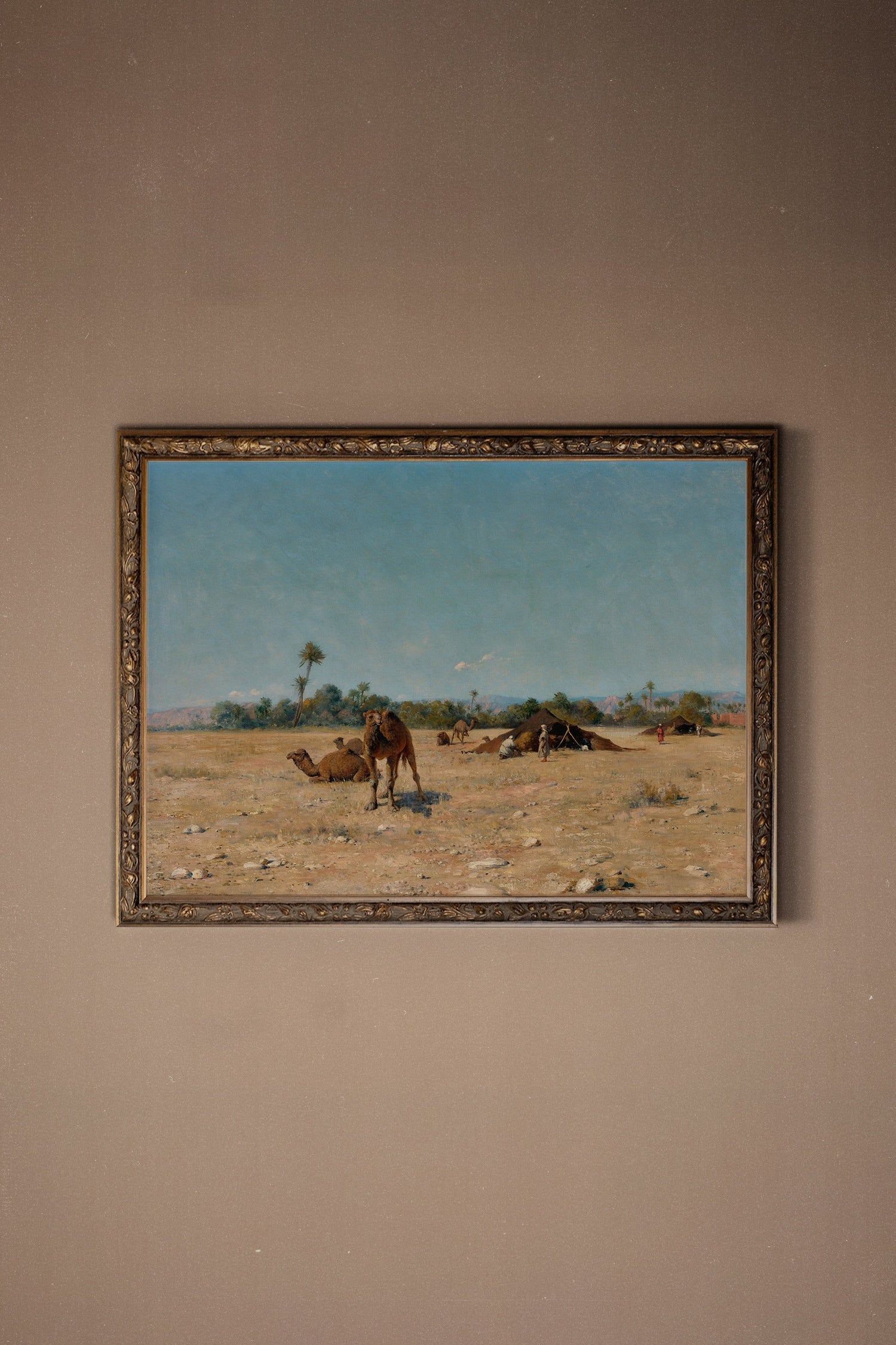 HALTE AU SOLEIL, Artwork on rigid canvas, framed in Vintage Bronze