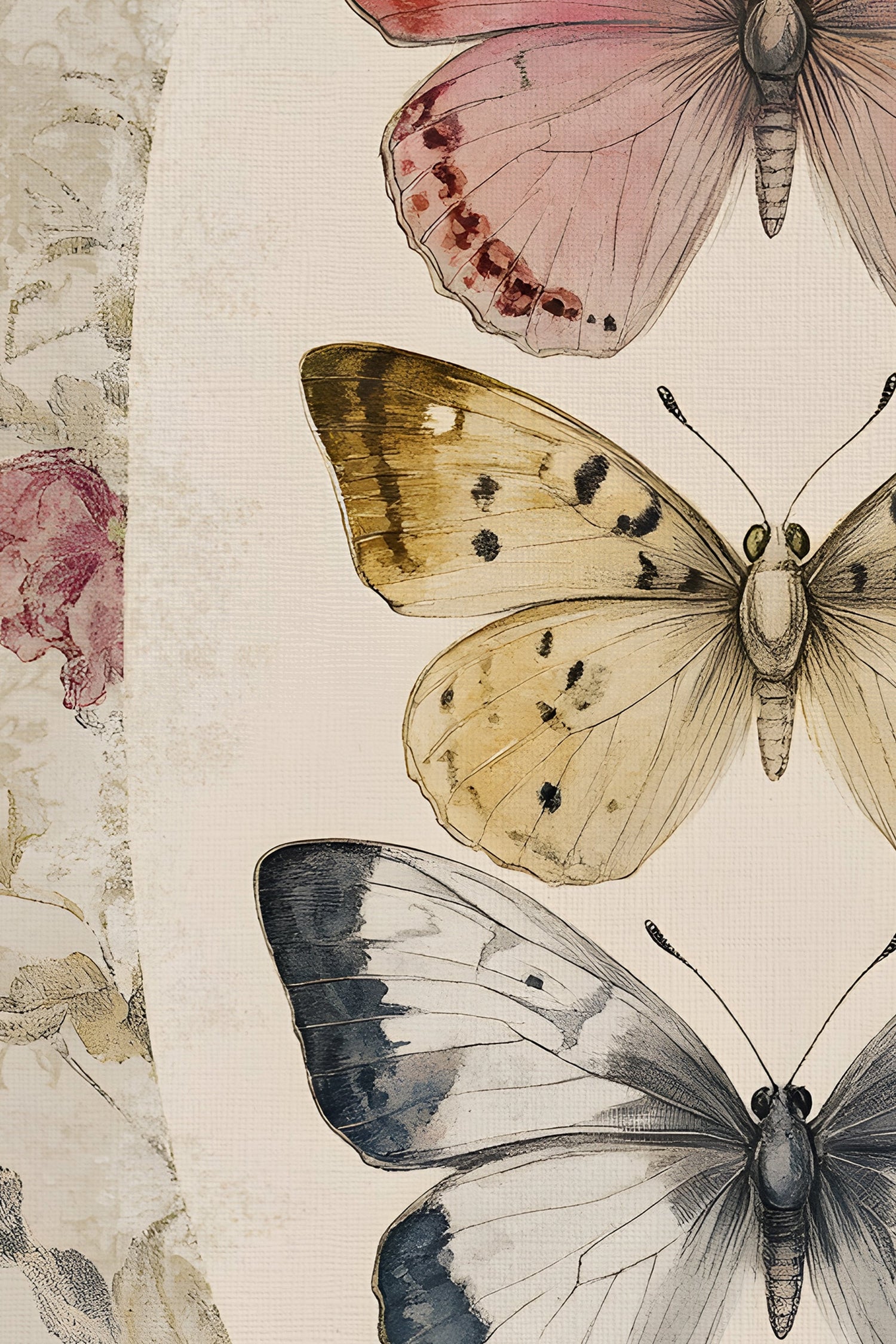 DANSE DU TEMPS, Oeuvre sur toile rigide, encadré Vintage Bronze