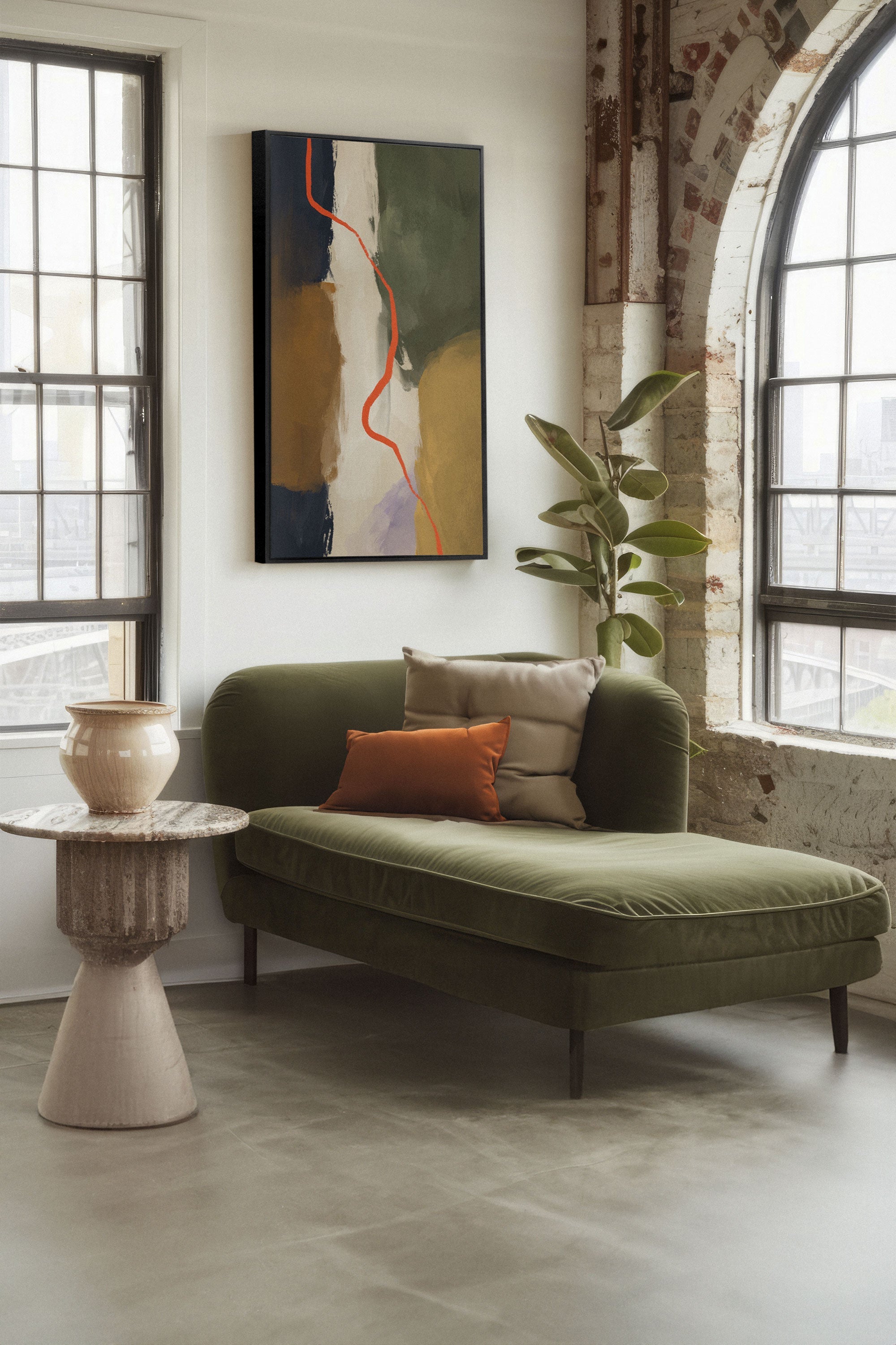 OLEKA CANVAS - CREVASSE, Oeuvre sur toile étirée, encadré Noir