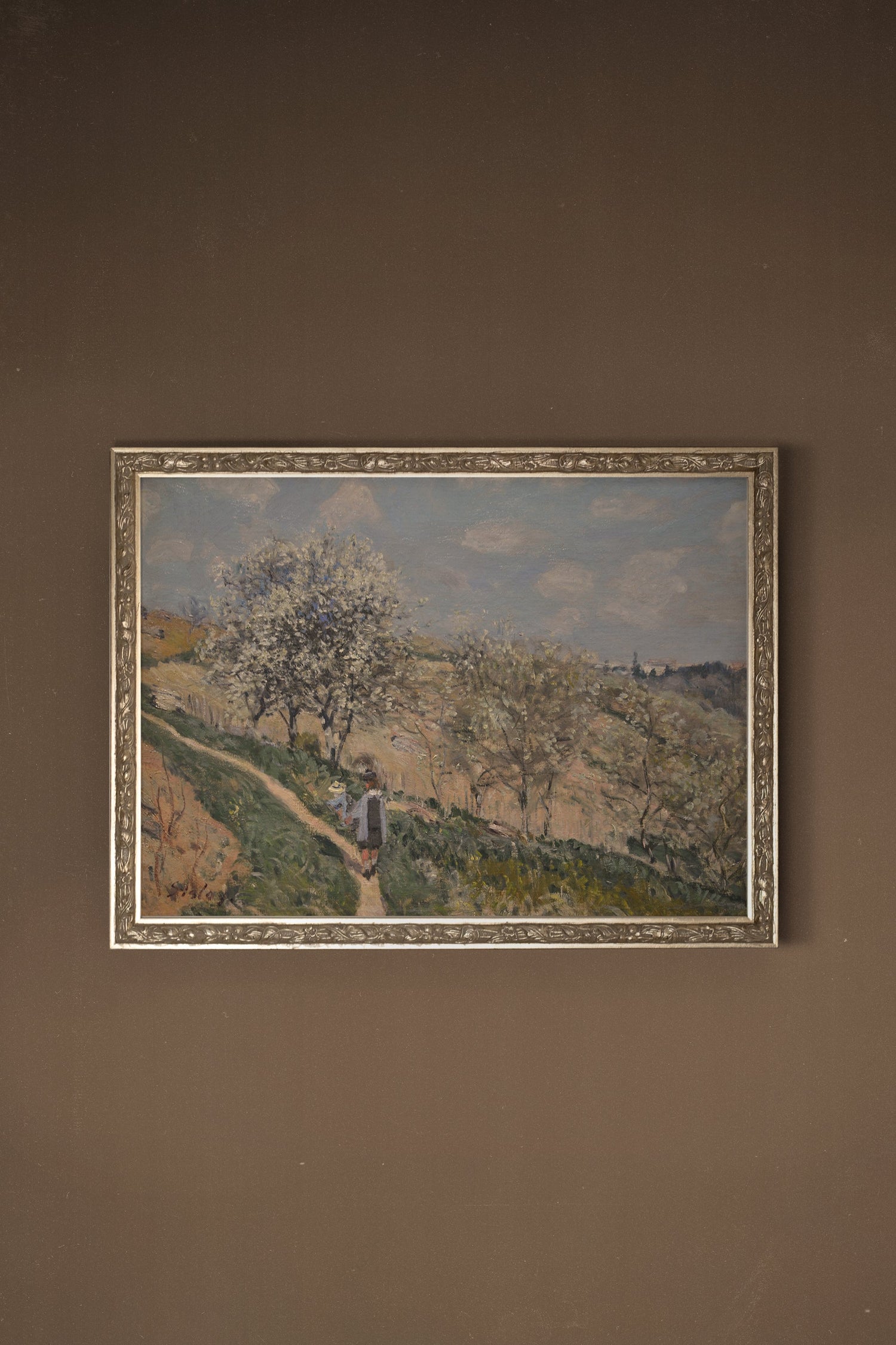 FLORAISON À BOUGIVAL, Oeuvre sur toile rigide, encadré Vintage Argent