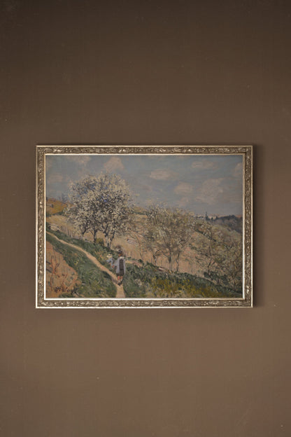 FLORAISON À BOUGIVAL, Oeuvre sur toile rigide, encadré Vintage Argent