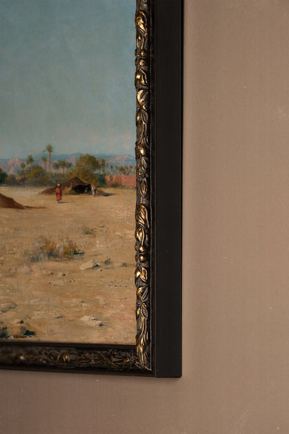 HALTE AU SOLEIL, Artwork on rigid canvas, framed in Vintage Bronze