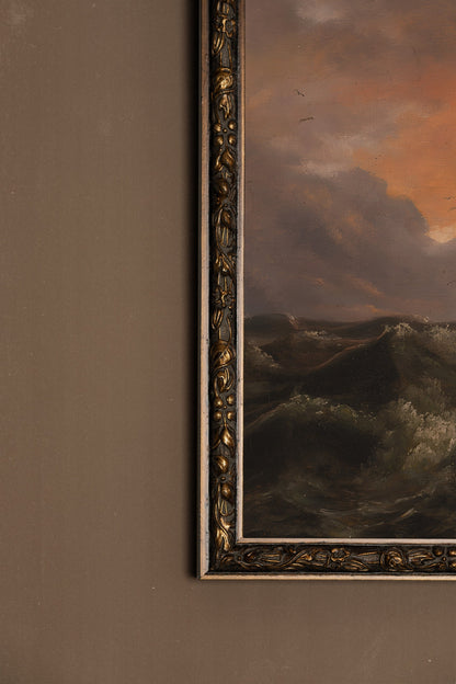 VESTIGE DES FLOTS, Oeuvre sur toile rigide, encadré Vintage Bronze