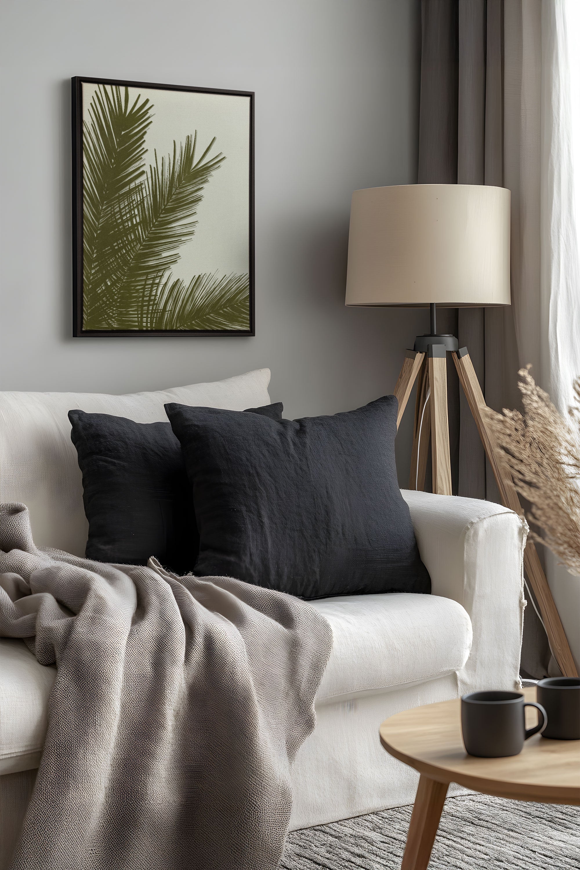 OLEKA CANVAS - SOUFFLE TROPICAL, Oeuvre sur toile étirée, encadré Noir