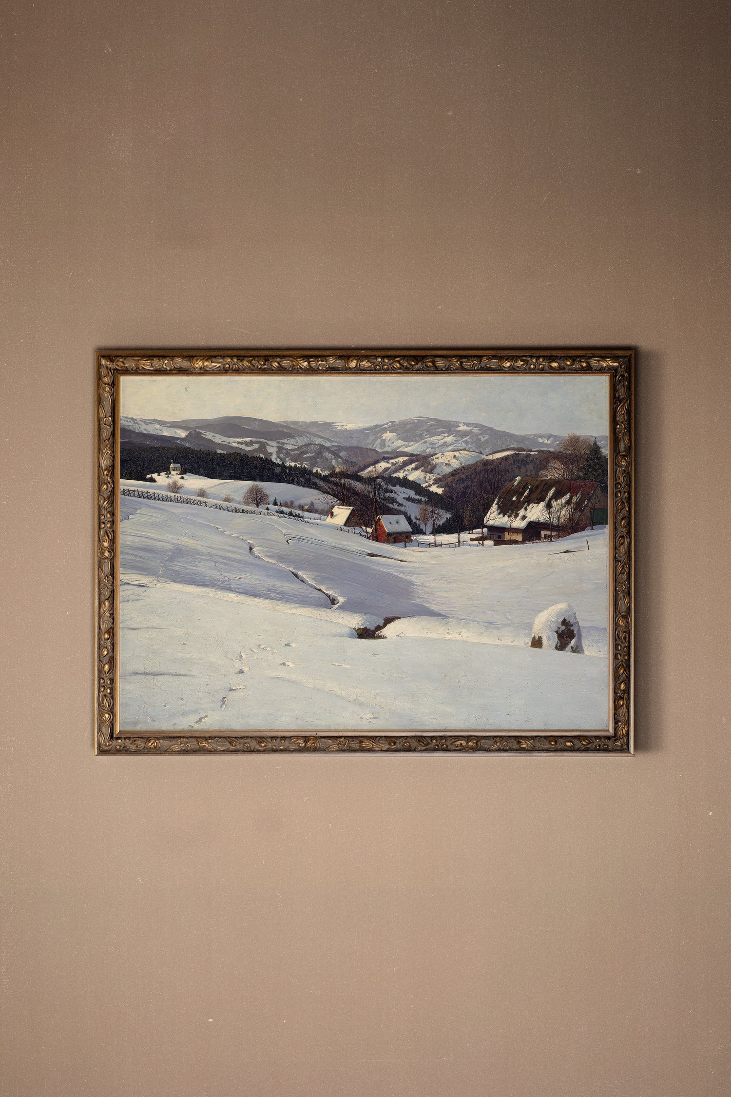 REFLETS DU FROID, Work on canvas, framed Vintage Bronze