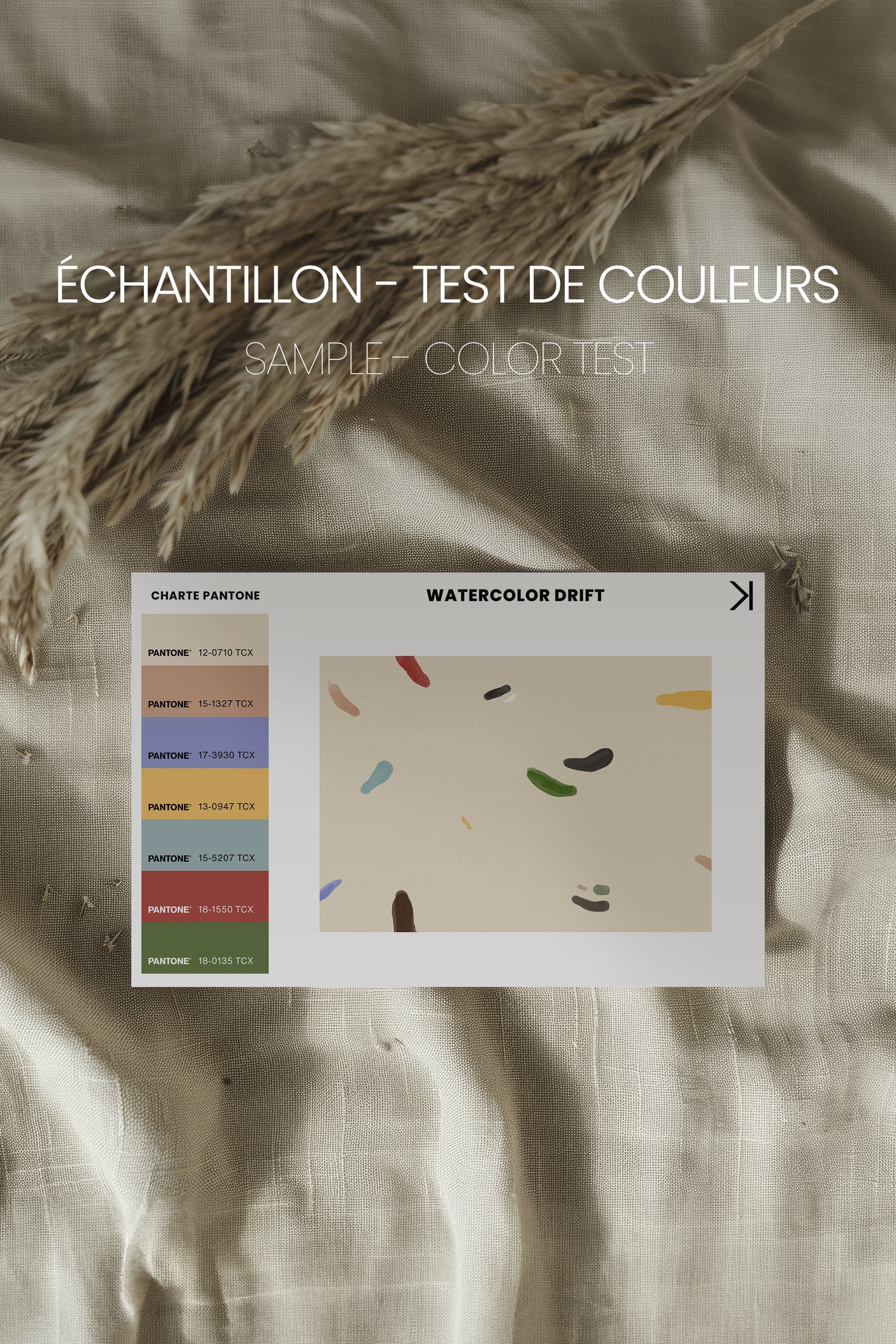 OLEKA CANVAS - WATERCOLOR DRIFT, Oeuvre sur toile étirée, encadré Blanc