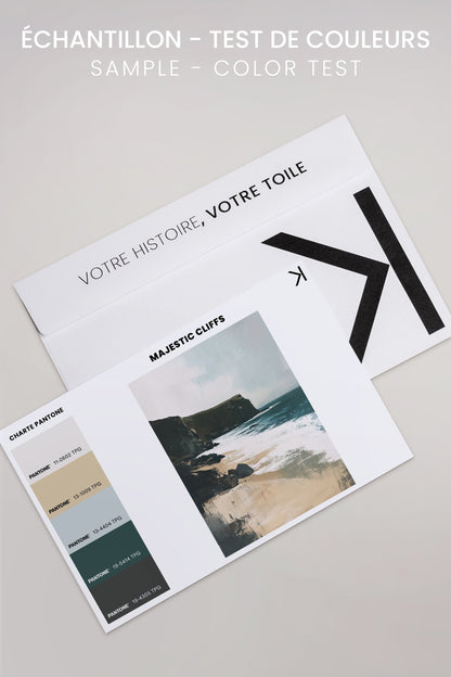 OLEKA CANVAS - MAJESTIC CLIFFS, Oeuvre sur toile étirée, encadré Naturel Clair