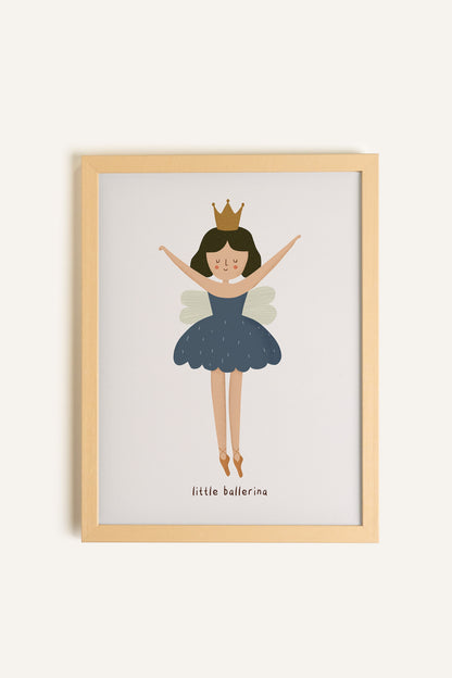PETITE BALLERINE, Oeuvre sur toile rigide, encadré Naturel Clair