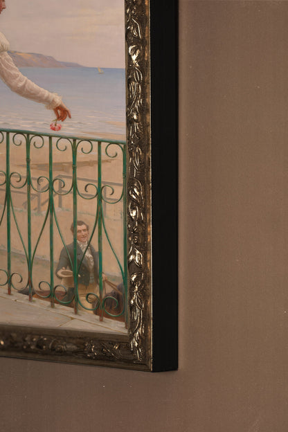 FLEUR DU DESTIN, Artwork on rigid canvas, framed Vintage Silver