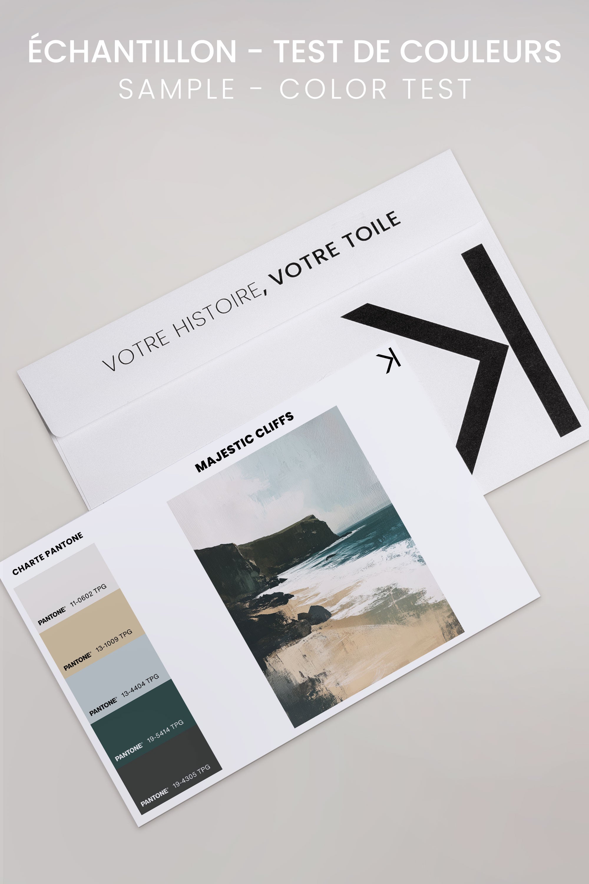 OLEKA CANVAS - MAJESTIC CLIFFS, Oeuvre sur toile étirée, encadré Brun Chêne