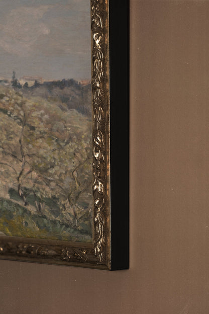 FLORAISON À BOUGIVAL, Oeuvre sur toile rigide, encadré Vintage Argent