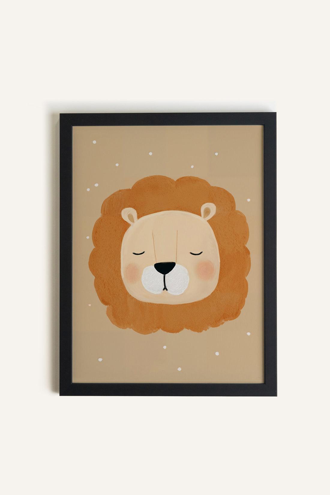 LION DE RÊVE, Artwork on rigid canvas, framed in black