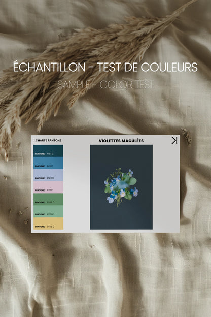 VIOLETTES MACULEES, Stretched Canvas Artwork, framed Light Natural