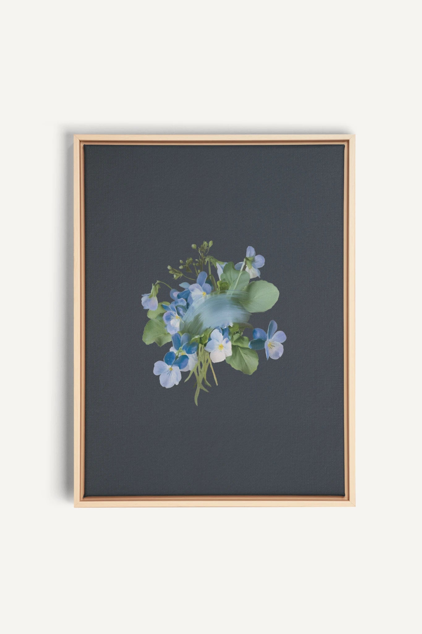 VIOLETTES MACULEES, Stretched Canvas Artwork, framed Light Natural