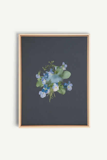 VIOLETTES MACULEES, Stretched Canvas Artwork, framed Light Natural