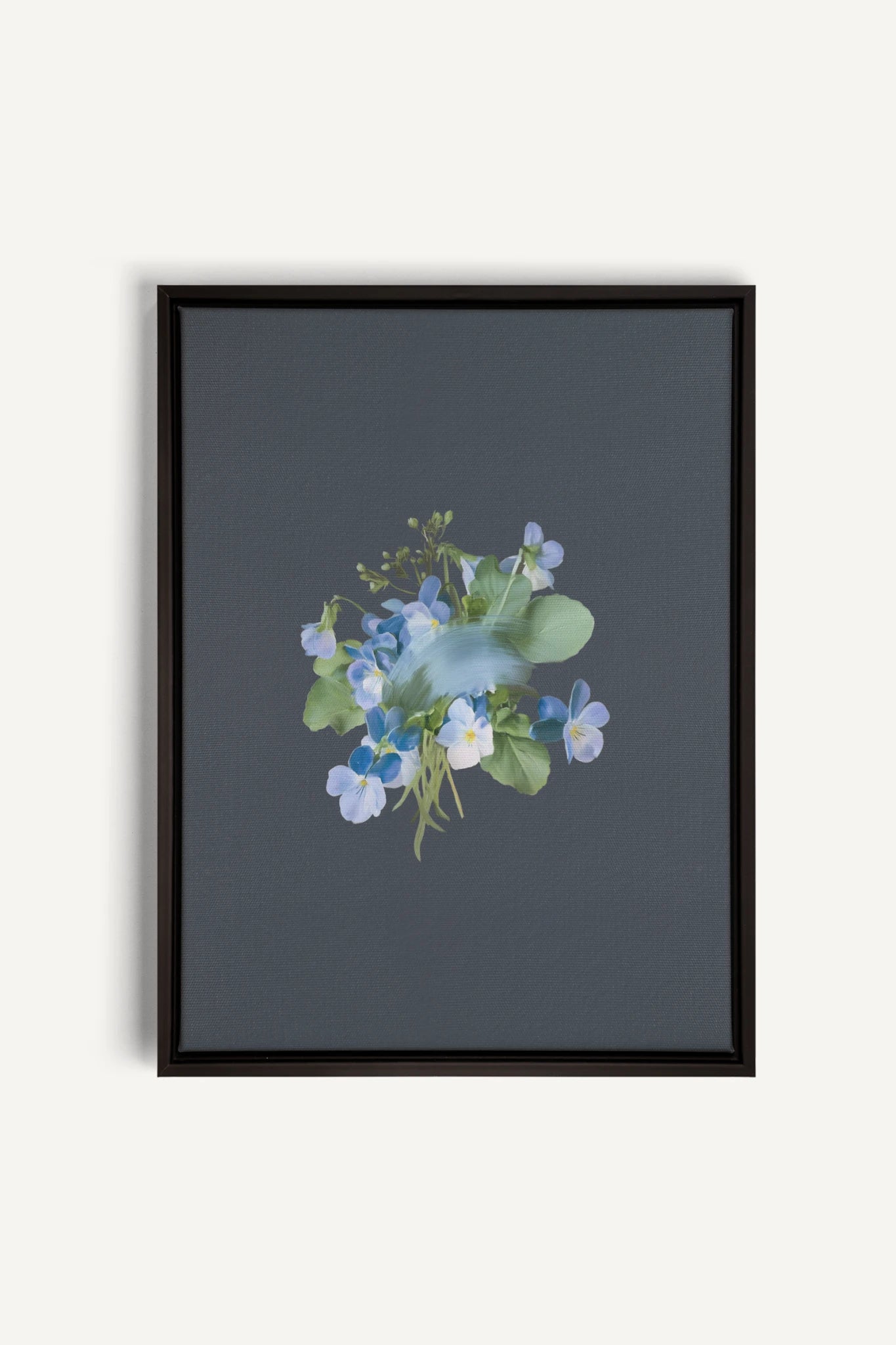 VIOLETTES MACULEES, Stretched Canvas Artwork, framed Black