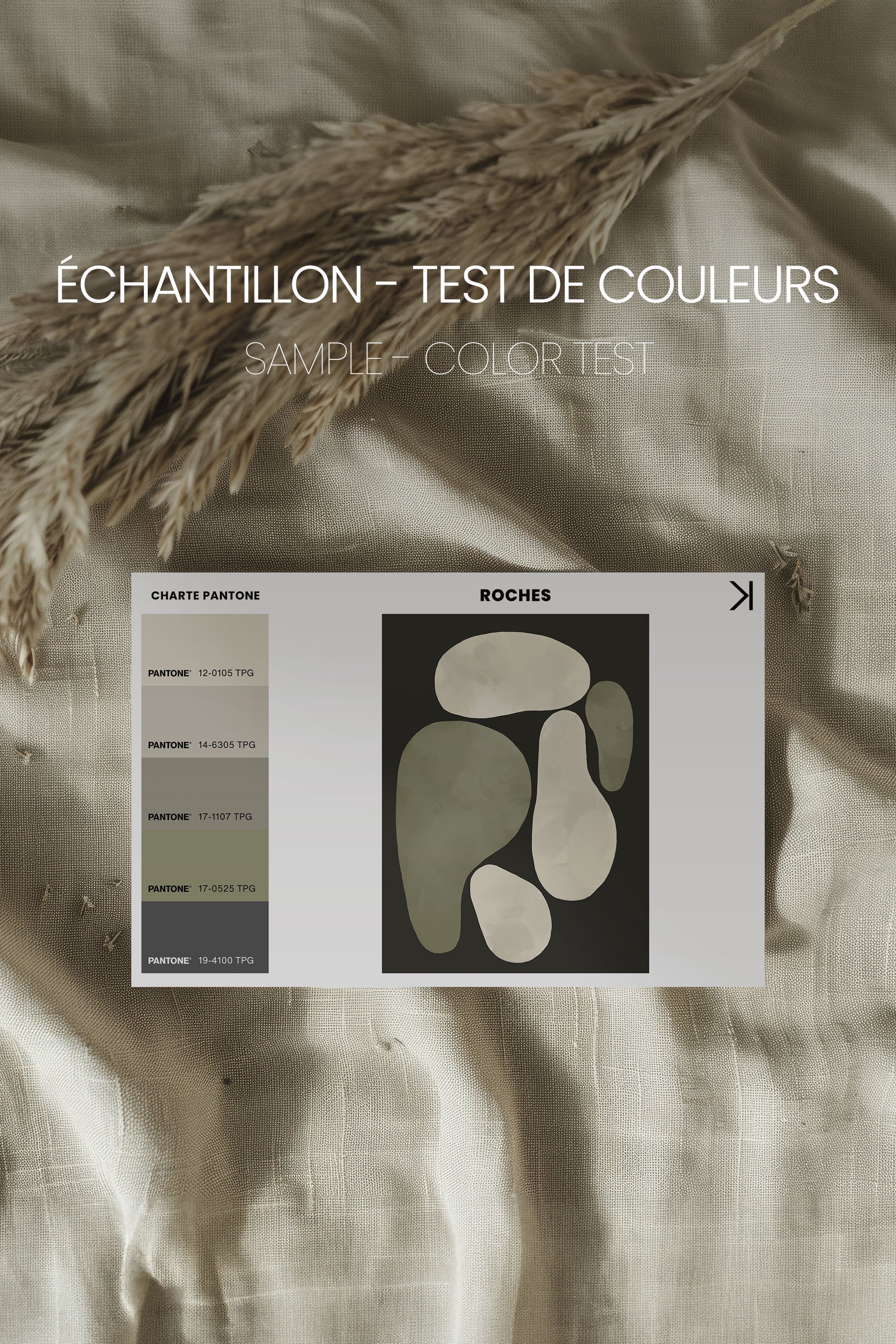 OLEKA CANVAS - ROCHES, Oeuvre sur toile étirée, encadré Brun Noyer