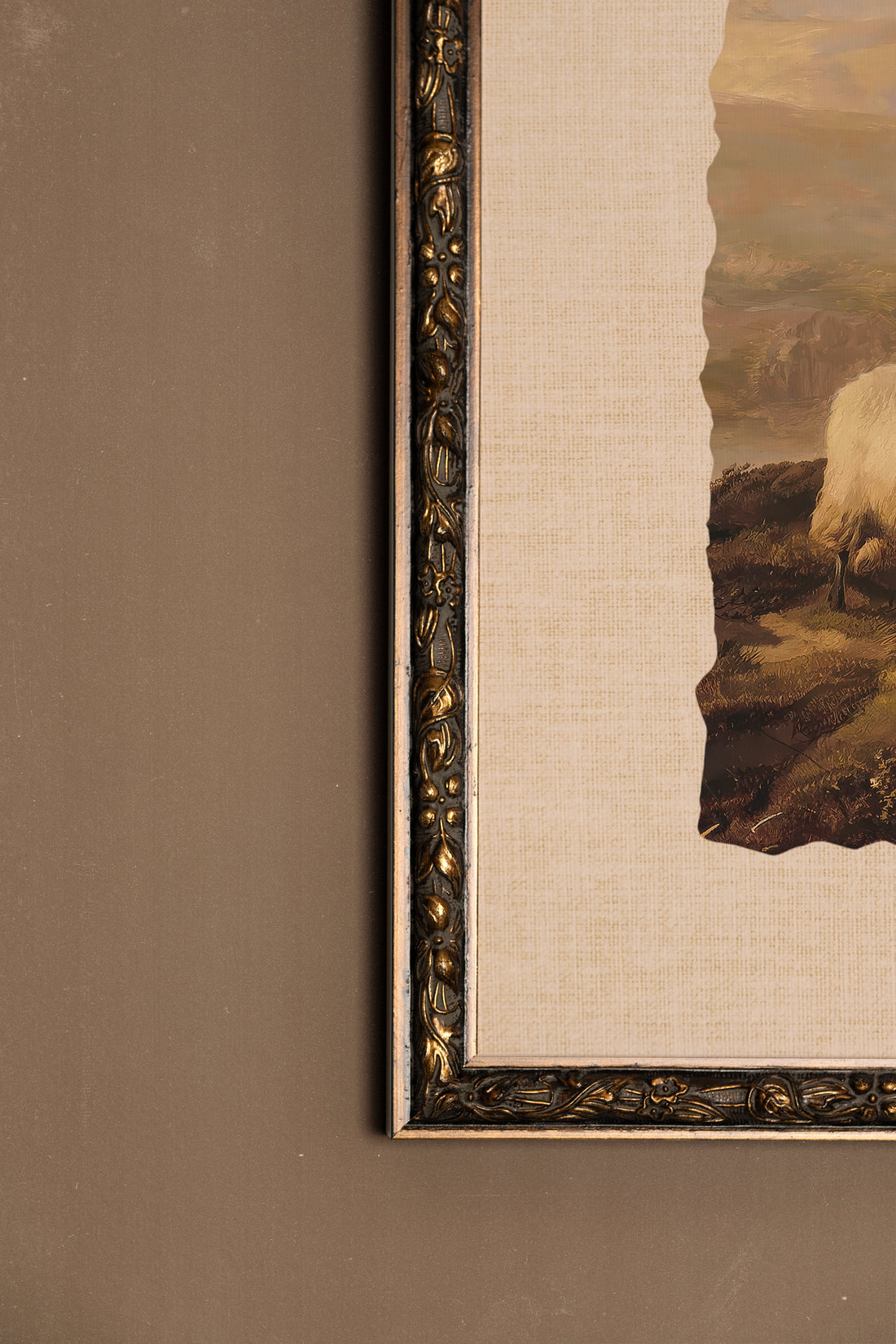 PASTORAL REST, Oeuvre sur toile étirée, encadré Vintage Bronze