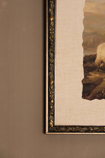 PASTORAL REST, Artwork on stretched canvas, framed Vintage Bronze