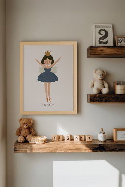 PETITE BALLERINE, Oeuvre sur toile rigide, encadré Naturel Clair