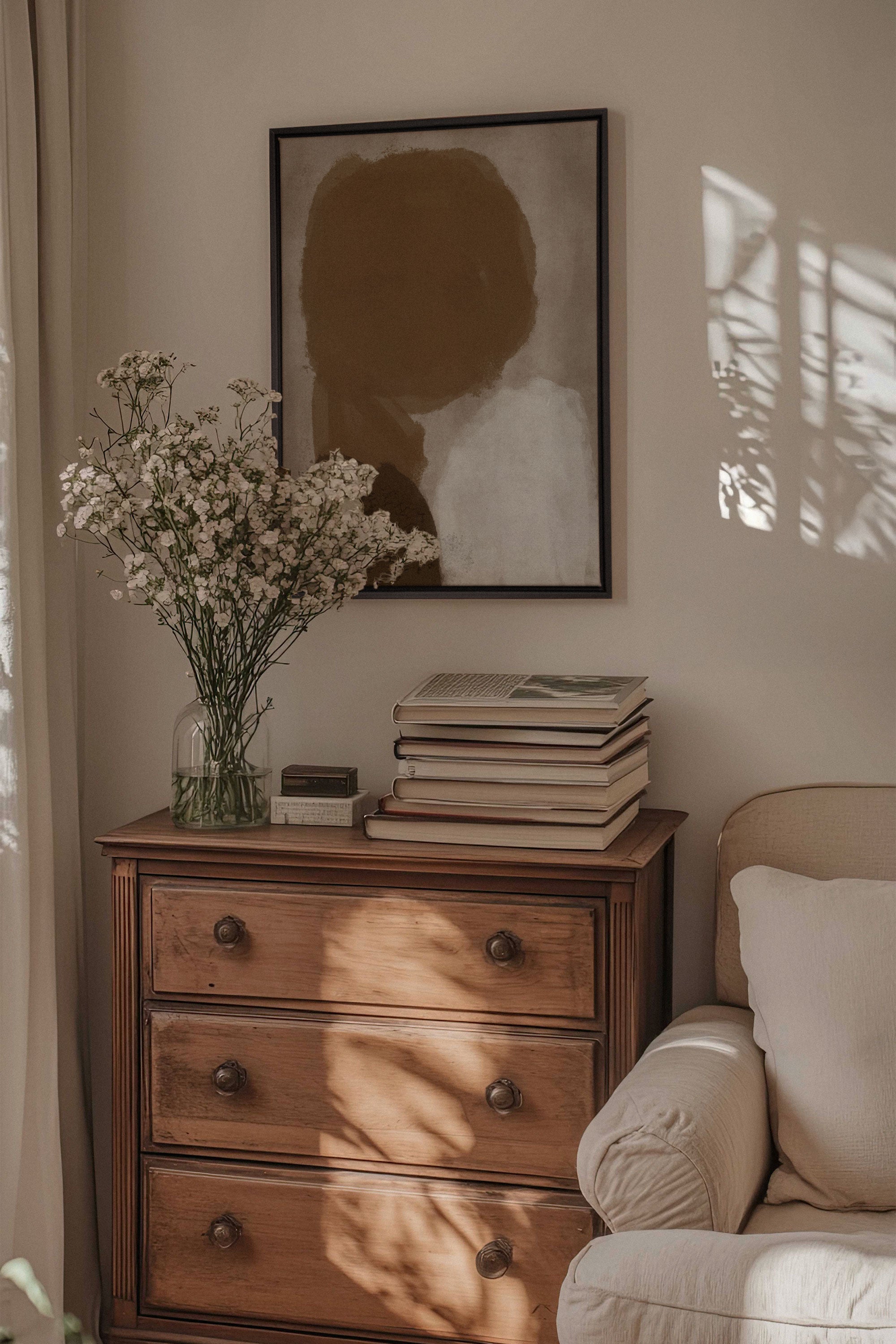 OLEKA CANVAS - SOUFFLE TERREUX, Oeuvre sur toile étirée, encadré Noir