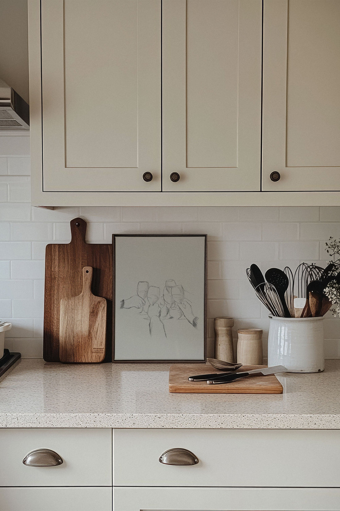 OLEKA CANVAS - SANTÉ!, Oeuvre sur toile étirée, encadré Brun Noyer