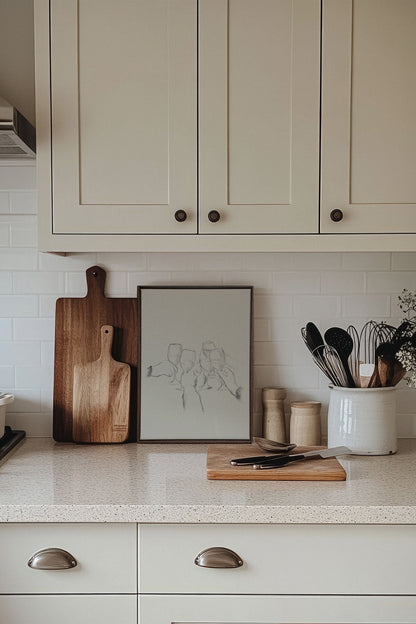 OLEKA CANVAS - SANTÉ!, Oeuvre sur toile étirée, encadré Brun Noyer