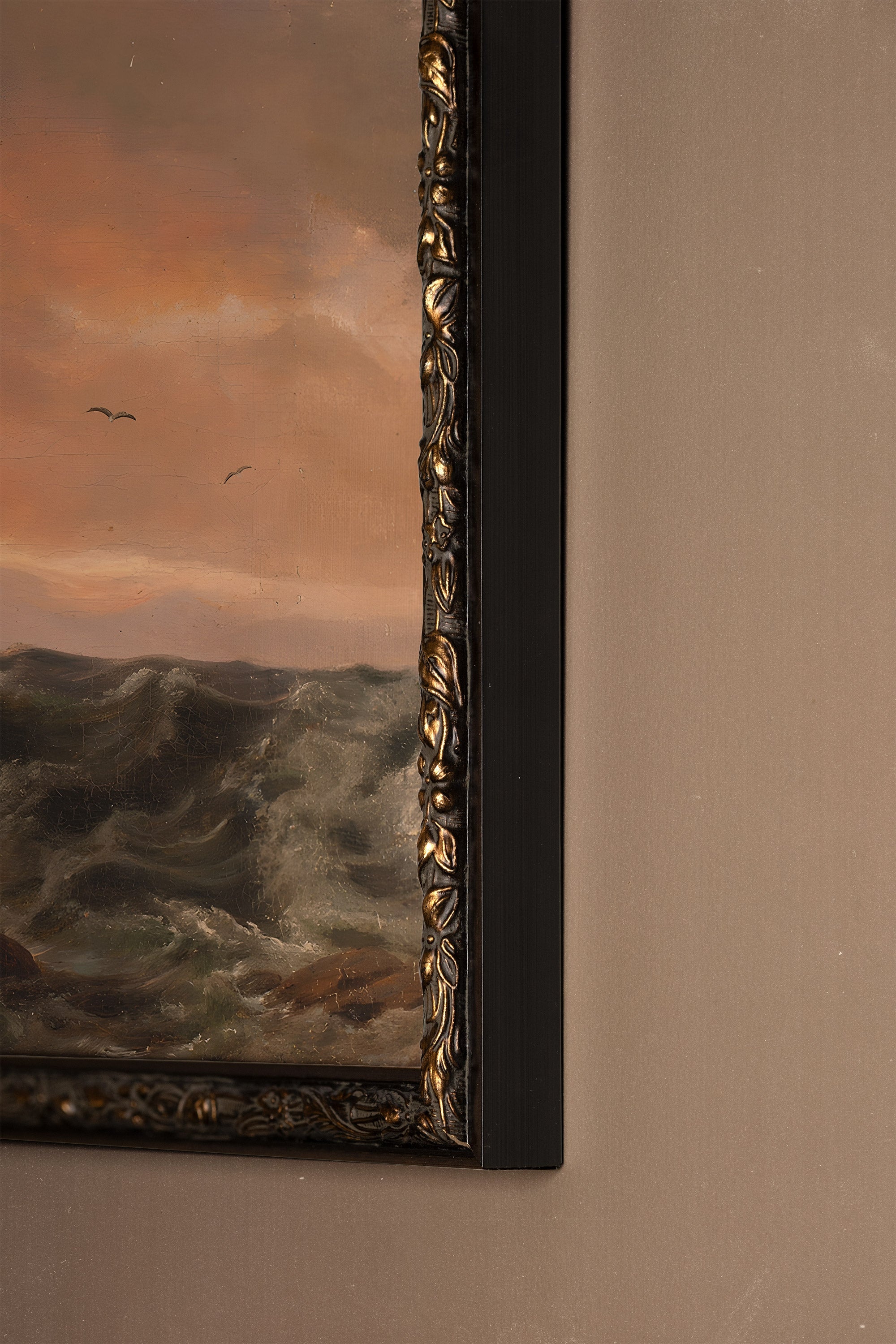 VESTIGE DES FLOTS, Oeuvre sur toile rigide, encadré Vintage Bronze