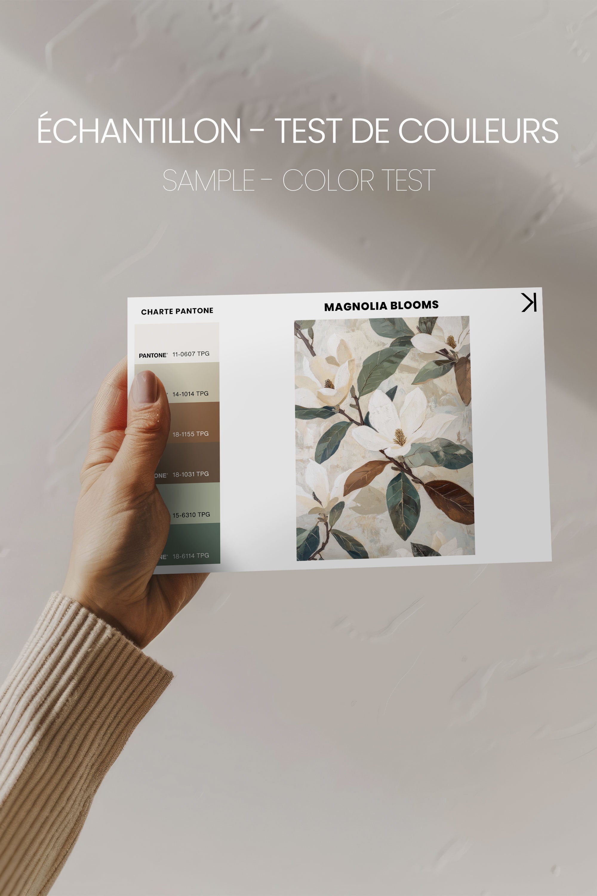 OLEKA CANVAS - MAGNOLIA BLOOMS, Oeuvre sur toile étirée, encadré Naturel Clair