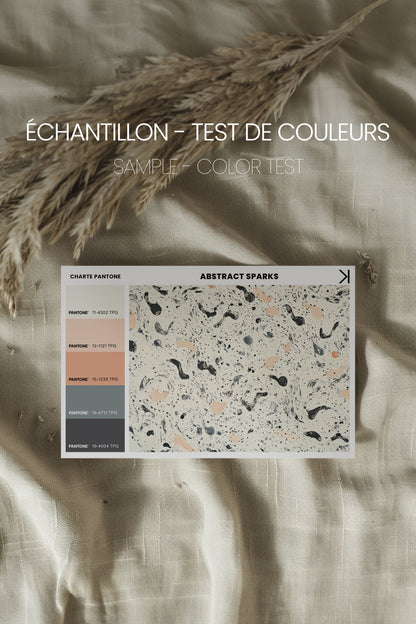 OLEKA CANVAS - ABSTRACT SPARKS, Oeuvre sur toile étirée, encadré Brun Noyer