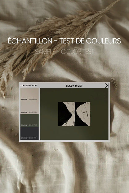 BLACK RIVER, Oeuvre sur toile étirée, encadré Noir