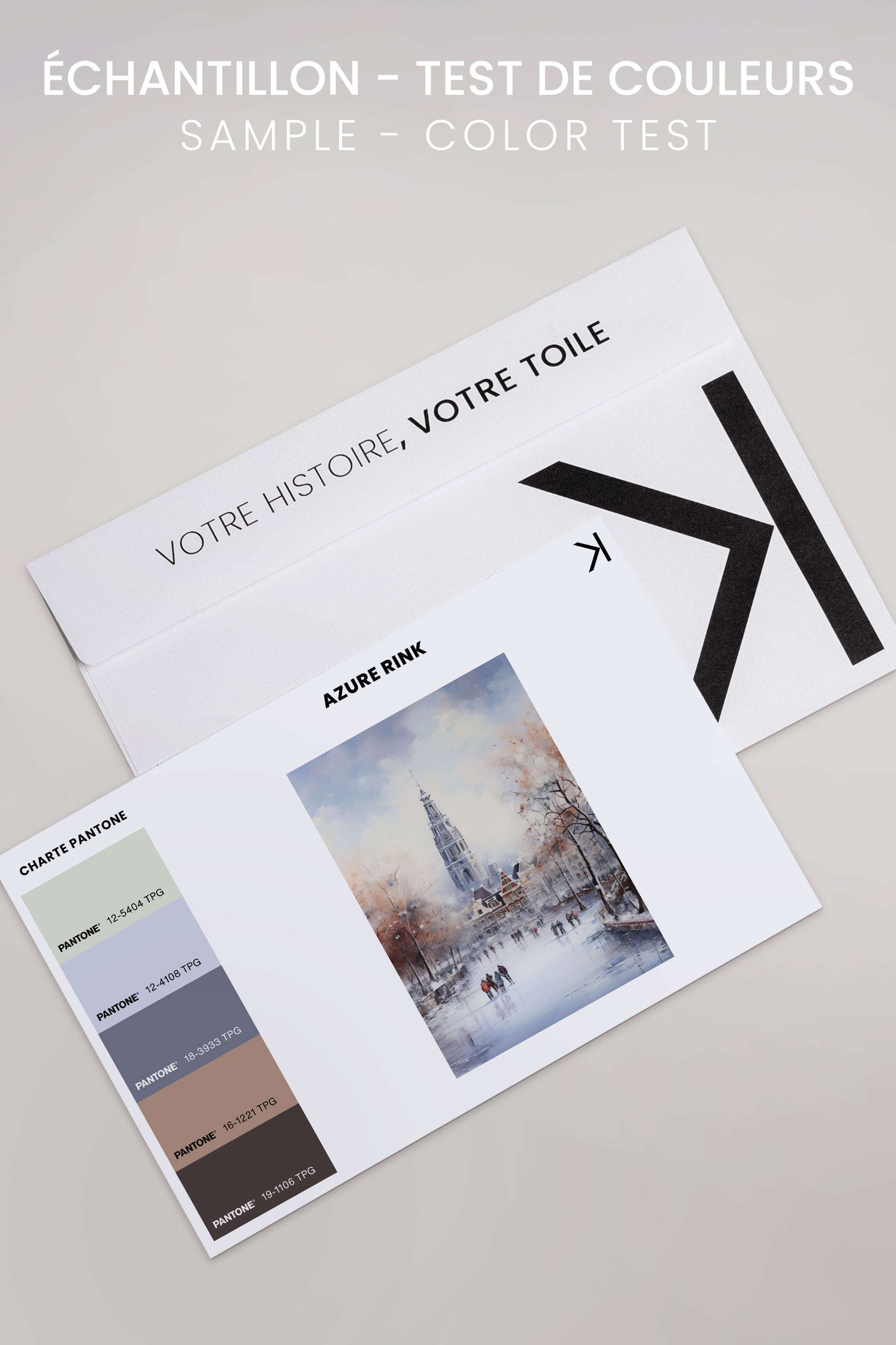 OLEKA CANVAS - Azure Rink, Oeuvre sur toile étirée, encadré Brun Noyer