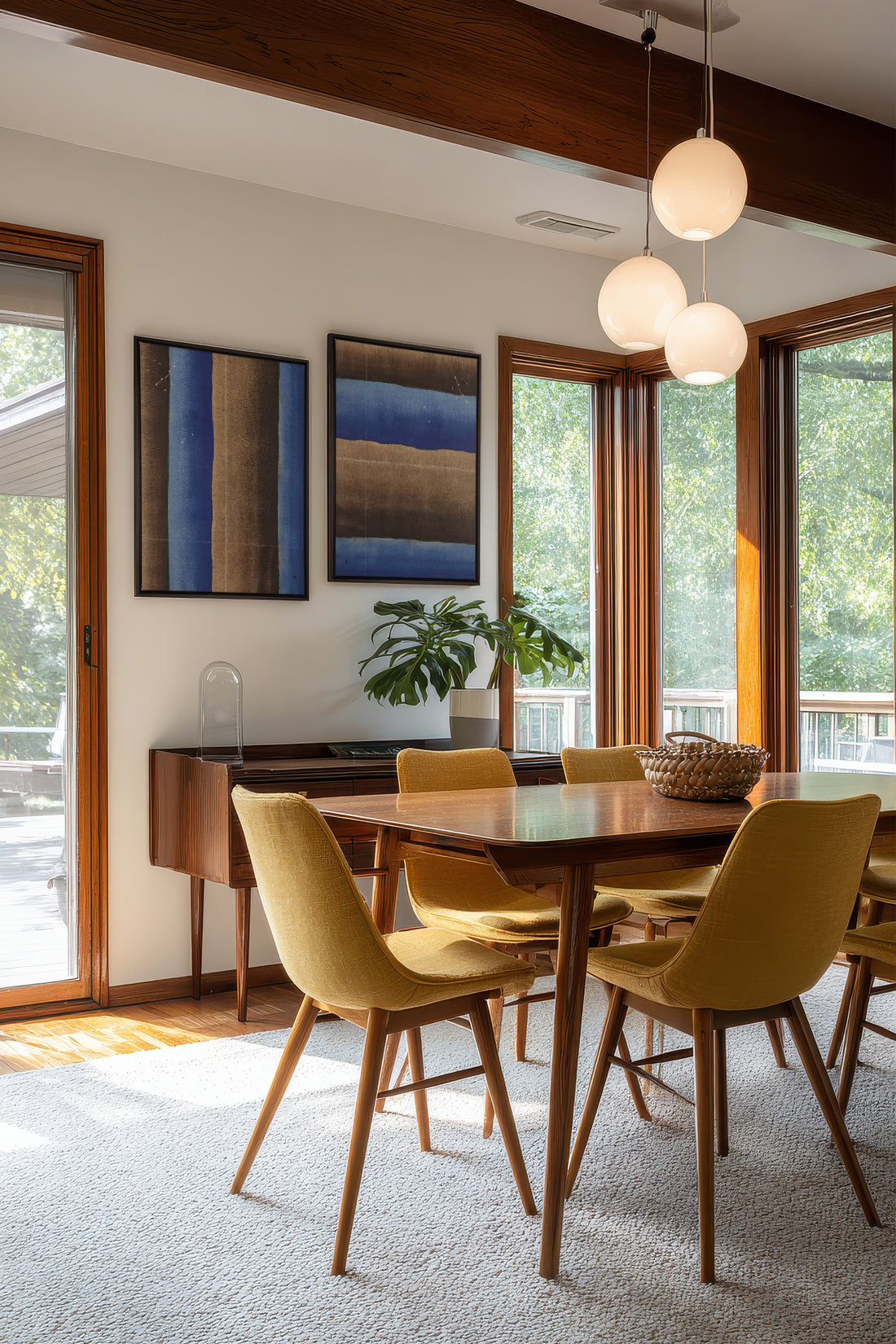 TERRE ET MARÉE, 2 Oeuvres sur toile étirée, encadré Noir