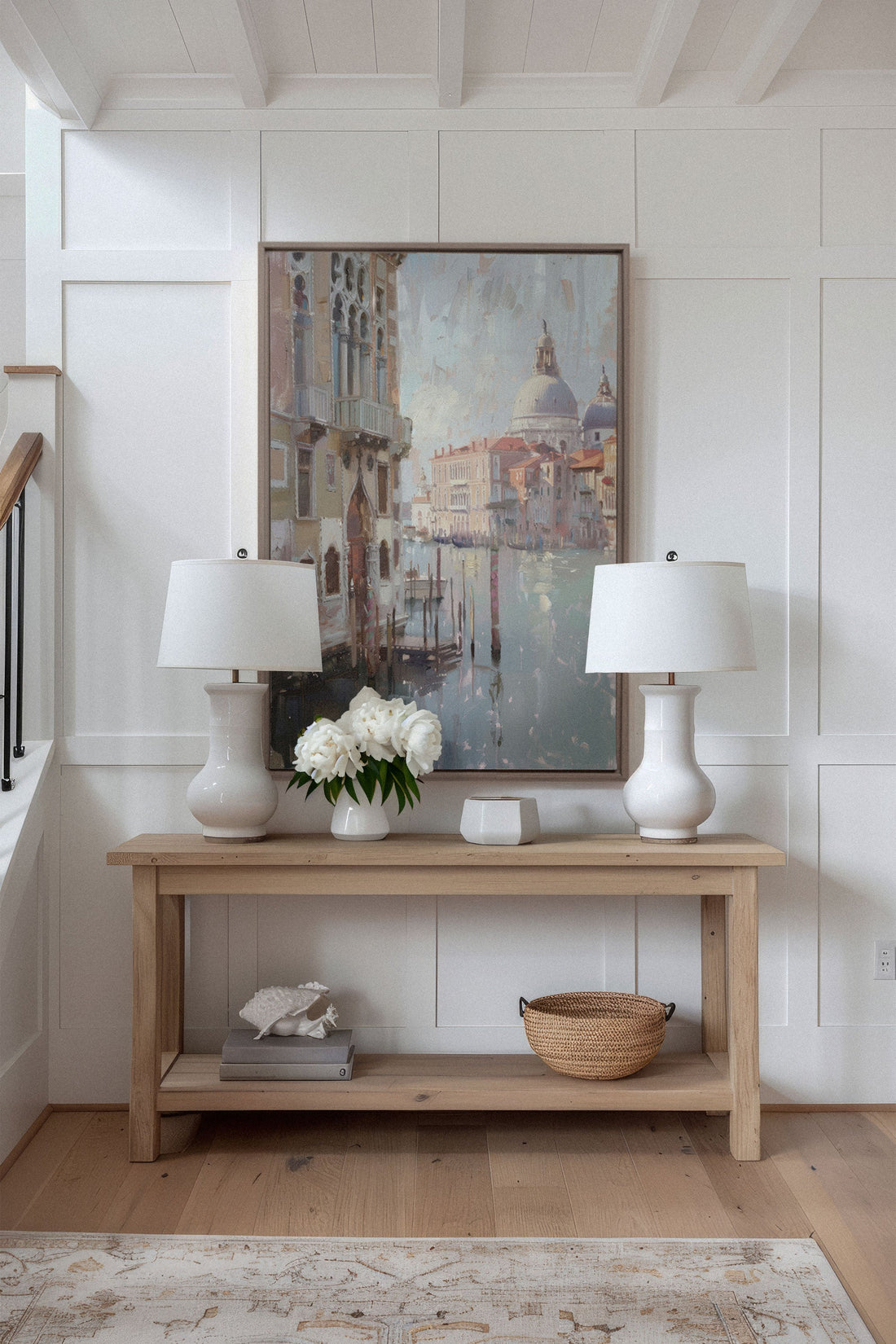 OLEKA CANVAS - VENICE IN HUES, Oeuvre sur toile étirée, encadré Brun Chêne