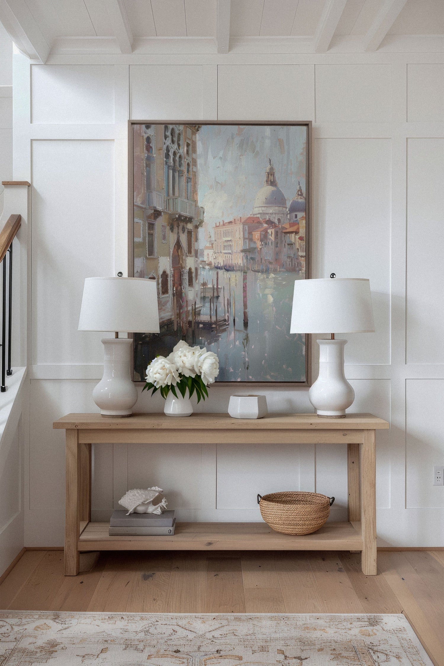 OLEKA CANVAS - VENICE IN HUES, Oeuvre sur toile étirée, encadré Brun Chêne