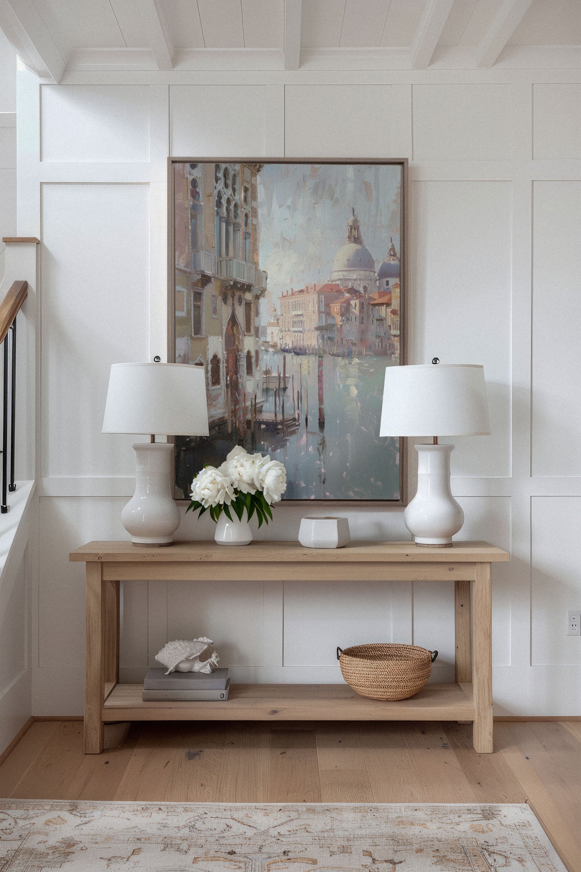 OLEKA CANVAS - VENICE IN HUES, Oeuvre sur toile étirée, encadré Brun Chêne