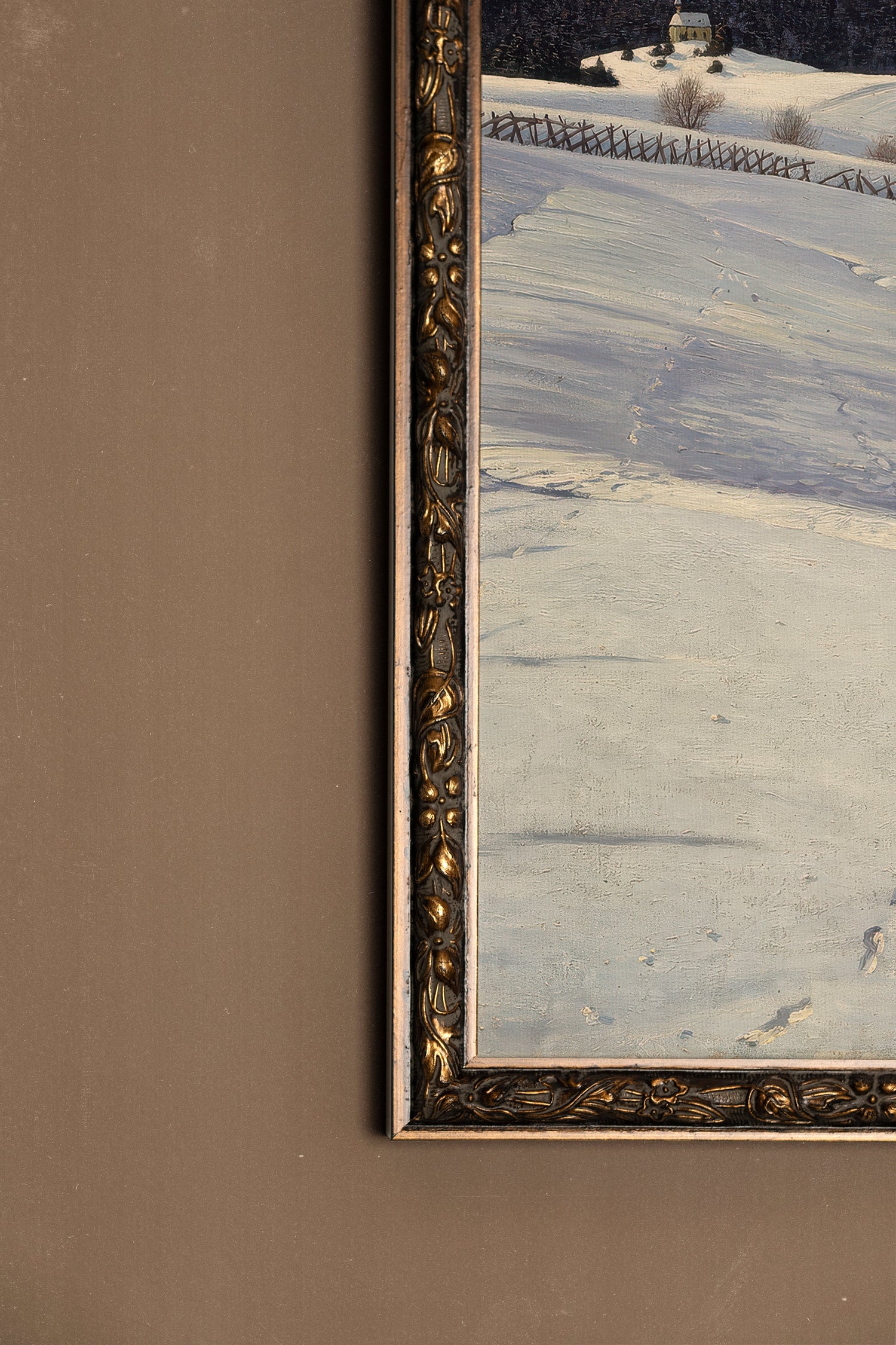 REFLETS DU FROID, Work on canvas, framed Vintage Bronze