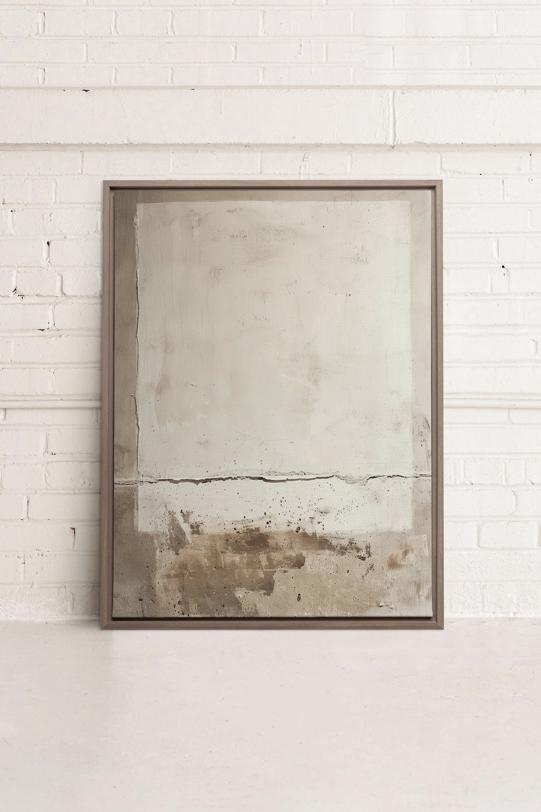 OLEKA CANVAS - FRICKLE ABSTRACT, Oeuvre sur toile étirée, encadré Brun Chêne