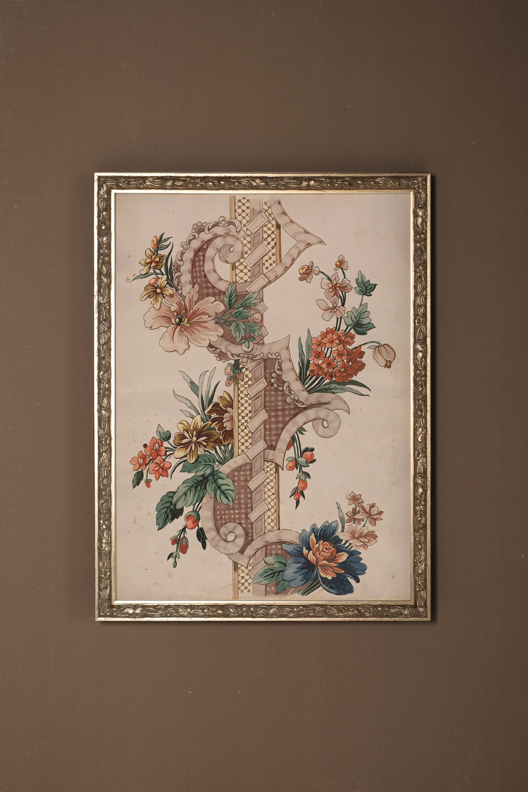 SYMPHONIE BOTANIQUE, Oeuvre sur toile rigide, encadré Vintage Argent