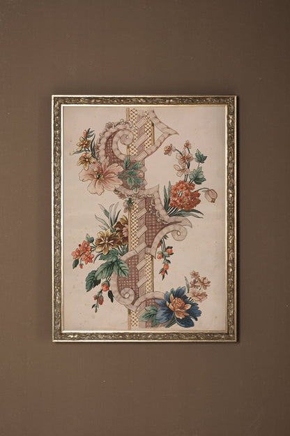 SYMPHONIE BOTANIQUE, Oeuvre sur toile rigide, encadré Vintage Argent