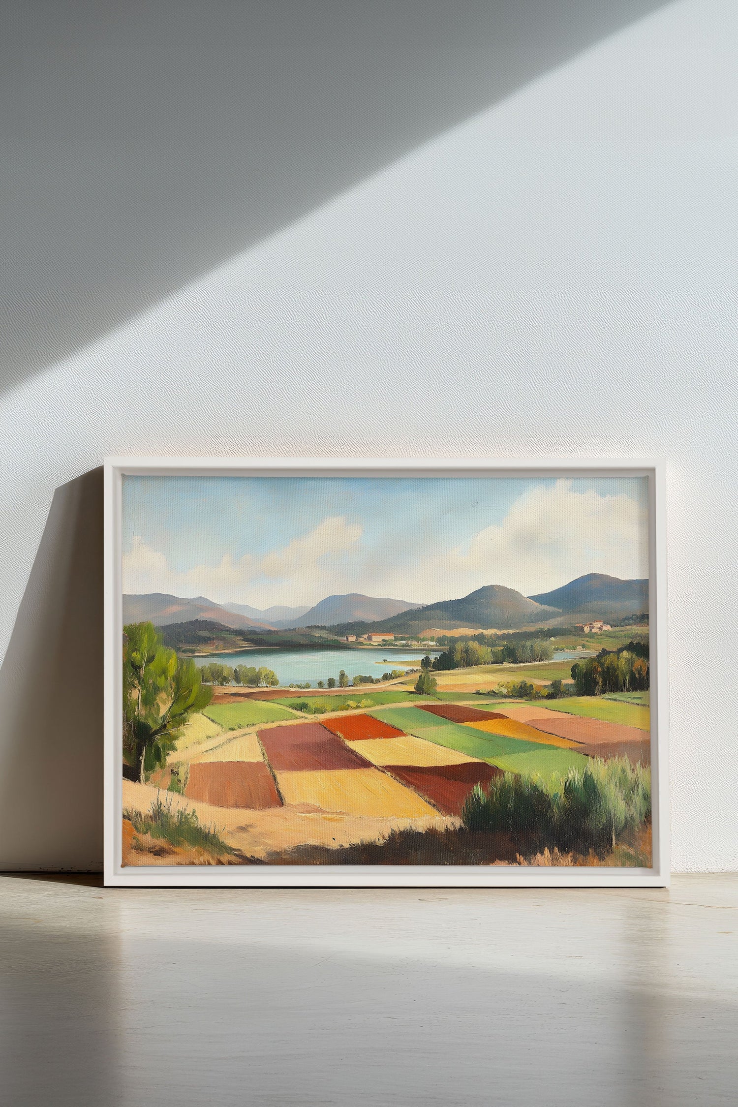 OLEKA CANVAS - RUSTIC PALETTE, Oeuvre sur toile étirée, encadré Blanc