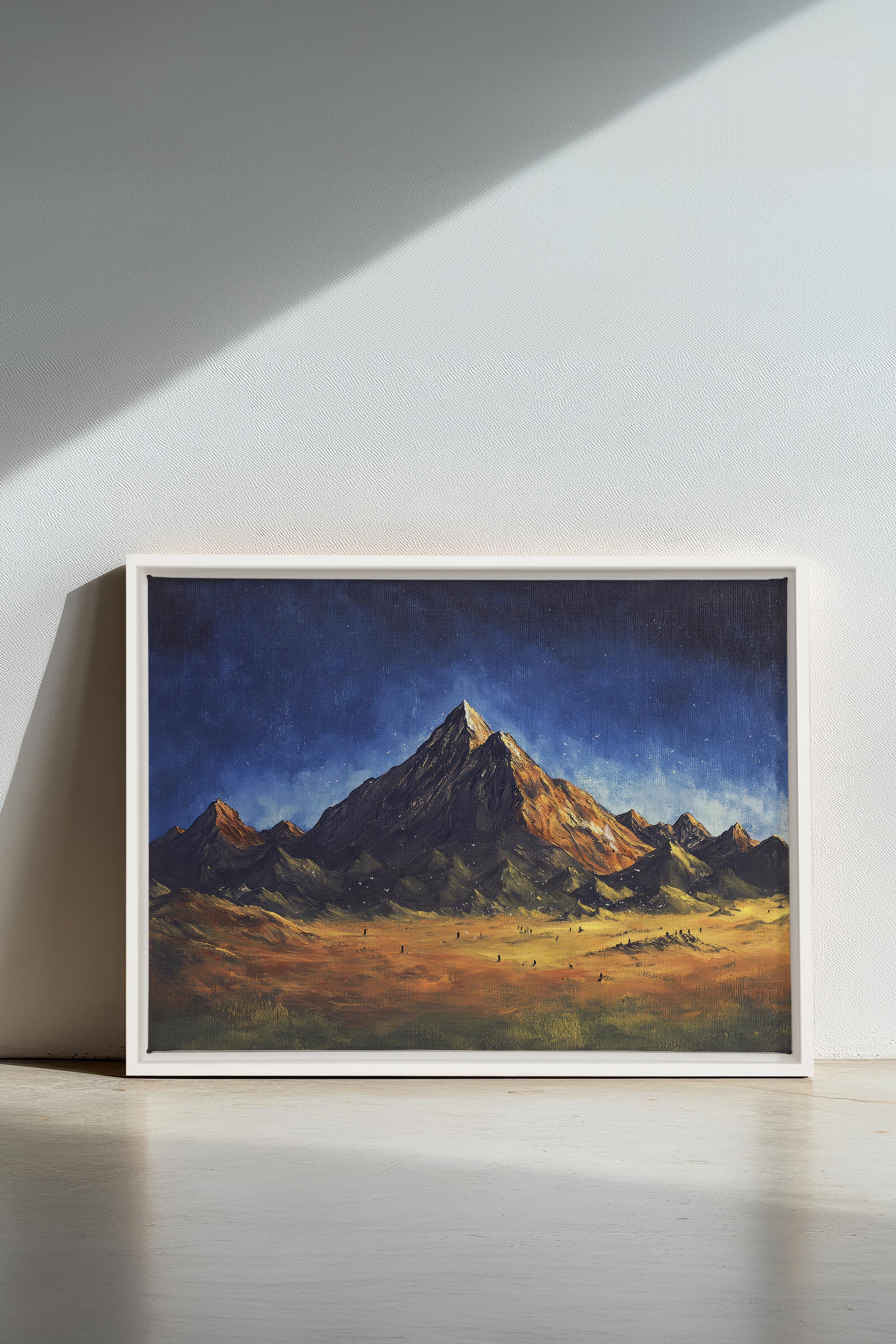 OLEKA CANVAS - STARLIT HEIGHTS, Oeuvre sur toile étirée, encadré Blanc