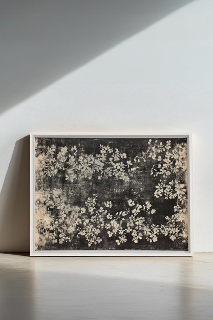 OLEKA CANVAS - MYSTERIOUS GARDEN, Oeuvre sur toile étirée, encadré Blanc