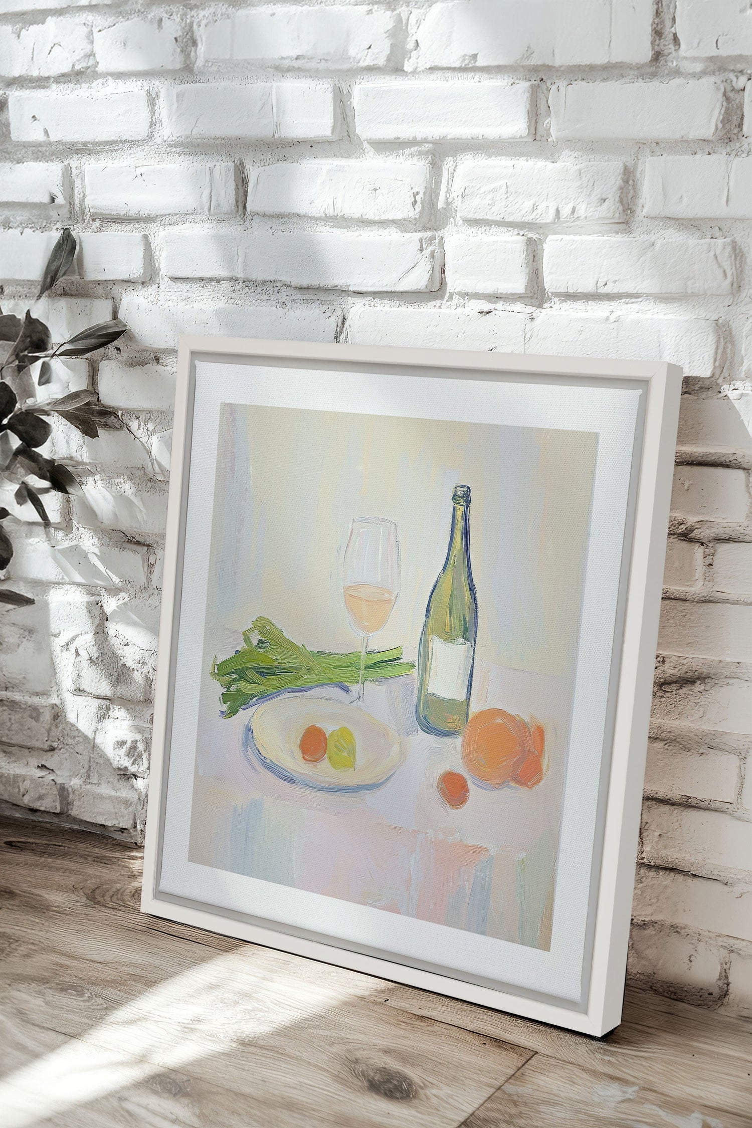 OLEKA CANVAS - PALETTE GOURMANDE, Oeuvre sur toile étirée, encadré Blanc