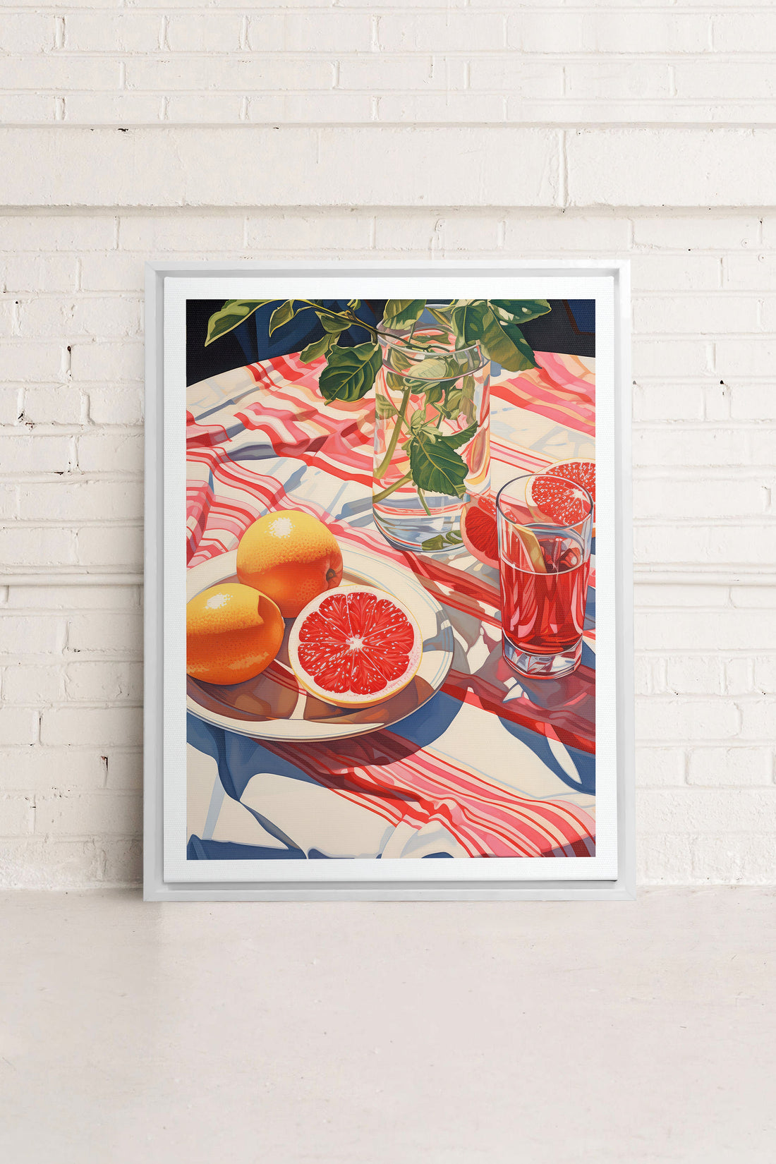 OLEKA CANVAS - PICNIC HAVEN, Oeuvre sur toile étirée, encadré Blanc