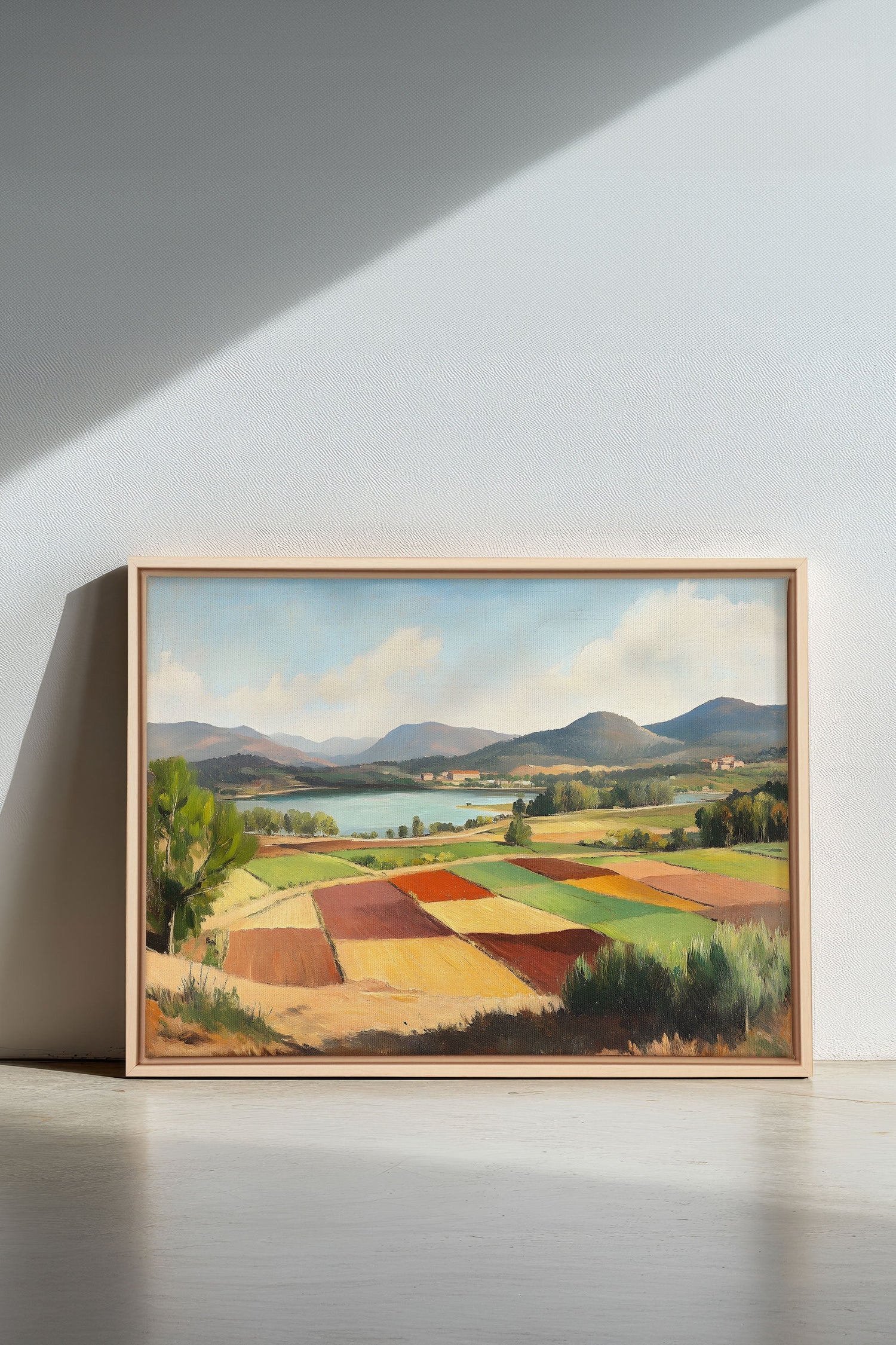 OLEKA CANVAS - RUSTIC PALETTE, Oeuvre sur toile étirée, encadré Naturel Clair